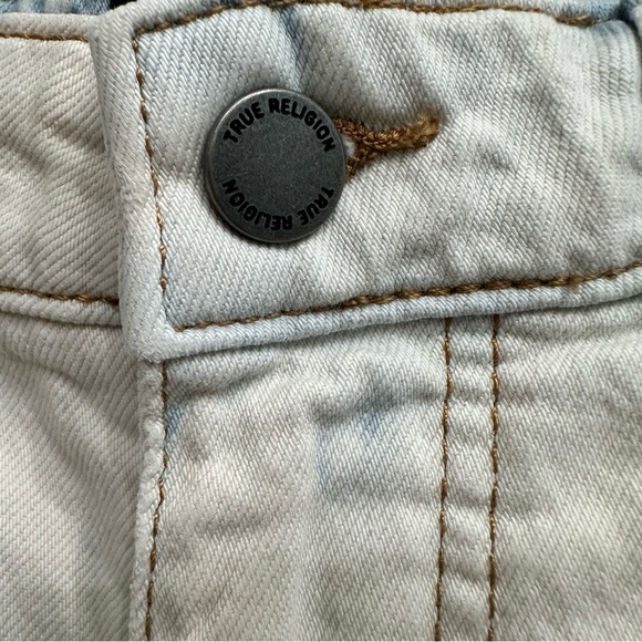 True Religion Women's CAIA High Rise Destroyed Frey Hem Denim Cutoffs Shorts - Picture 7 of 15